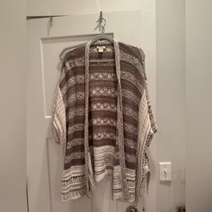 Lucky Brand Brown and Cream Striped Cardigan